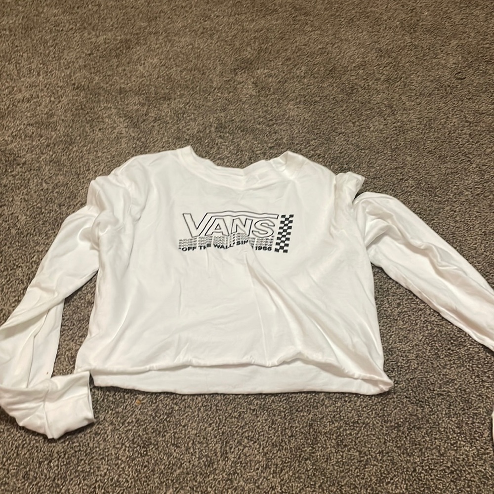 vans white long sleeve cropped
